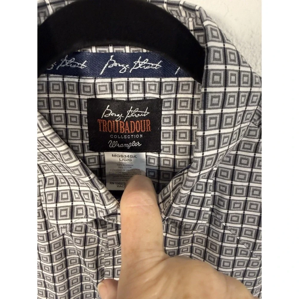 Wrangler George Straight Troubadour Collection Pearl Snap‎ Men's Large BGS05